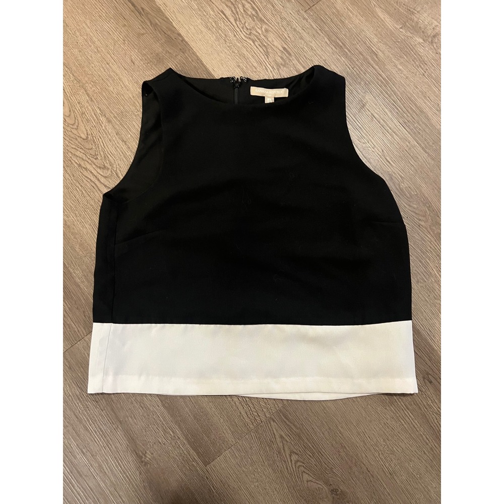 Banana Republic Womens Black White Colorblock Sleeveless Shell Top Blouse 4P‎